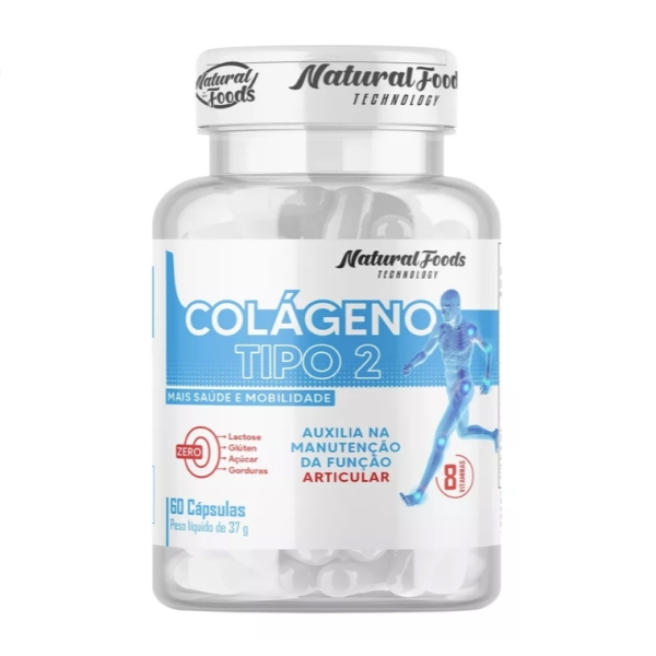 Natural Foods Pote Colágeno Tipo 2 + Vitaminas Joelhos e Articulações 60 Caps.